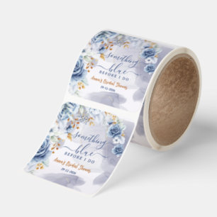 Something Blue Before I Do Bridal Shower Floral Square Sticker