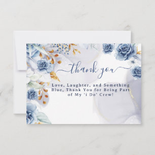 Something Blue Before I Do Bridal Shower Floral Thank You Card
