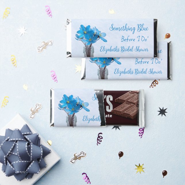 Something Blue Before I Do Bridal Shower Hershey Bar Favors (Front)