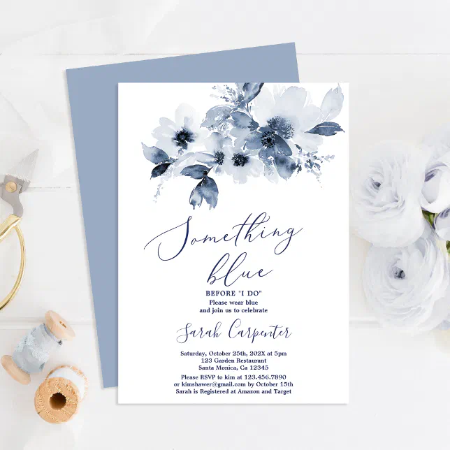 Something Blue Before I do Bridal Shower Invitati Invitation | Zazzle