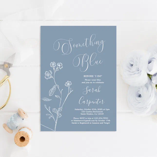 Something Blue Before I do Bridal Shower Invitatio Invitation | Zazzle