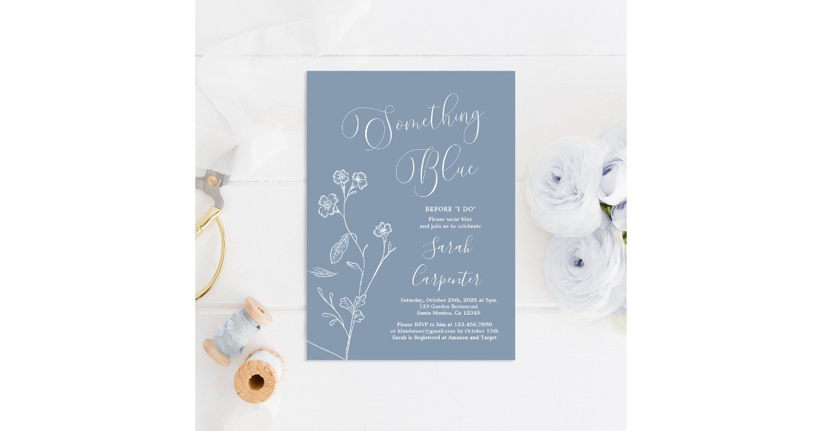 Something Blue Before I do Bridal Shower Invitatio Invitation | Zazzle