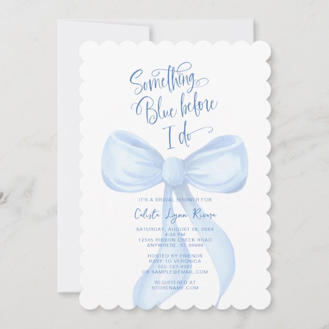 Something Blue Before I Do Bridal Shower Invitation (Front)