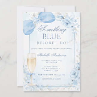 Something Blue Before I do Bridal Shower  Invitation