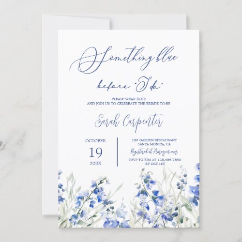 Something Blue Before I Do Bridal Shower  Invitation