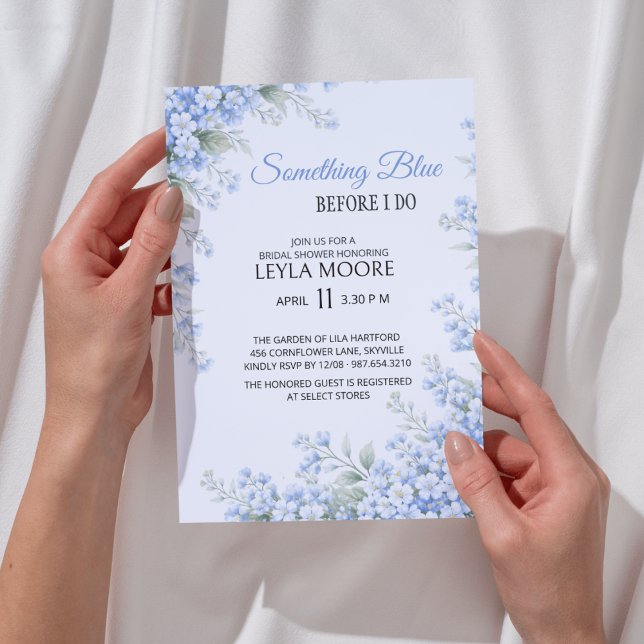 Something Blue Before I Do Bridal Shower Invitation (something blue before i do bridal shower)
