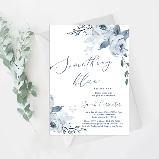 Something Blue Before I do Bridal Shower Invitation | Zazzle