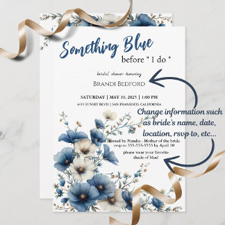 Something Blue Before I do Bridal Shower Invitation