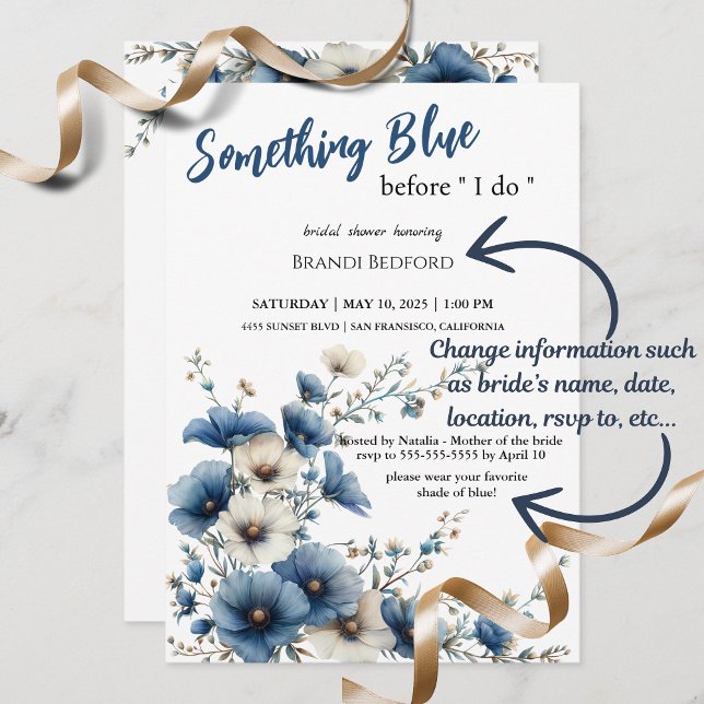 Something Blue Before I do Bridal Shower Invitation (How cute is this Bridal Shower Invitation! Get yours now and wow your guests!)