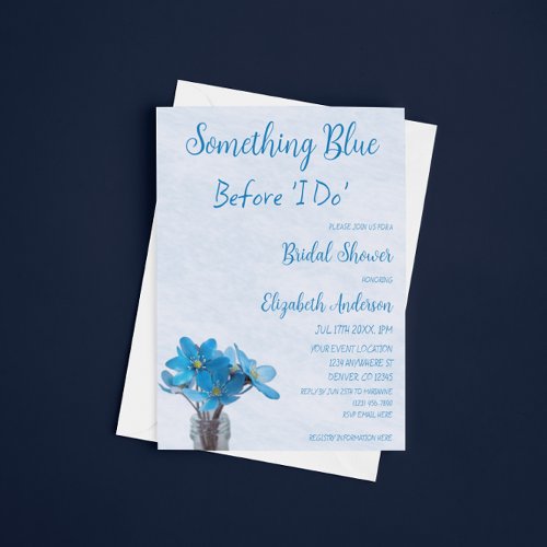 Something Blue Before I Do Bridal Shower Invitation