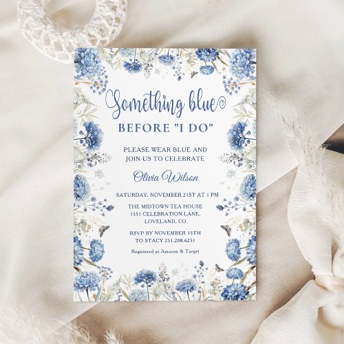 Something Blue Before I Do Bridal Shower Invitation