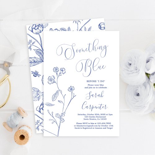 Something Blue Before I do Bridal Shower Invitation