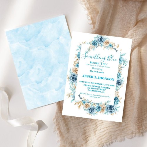 Something blue before i do bridal shower invitation