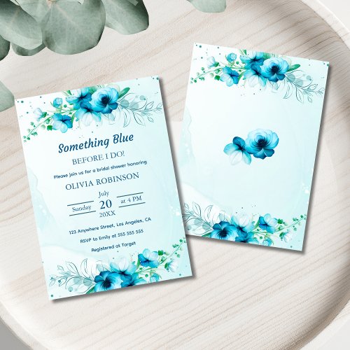 Something Blue Before I Do Bridal Shower  Invitation