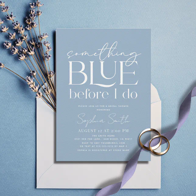 Something Blue Before I Do Bridal Shower Invitation
