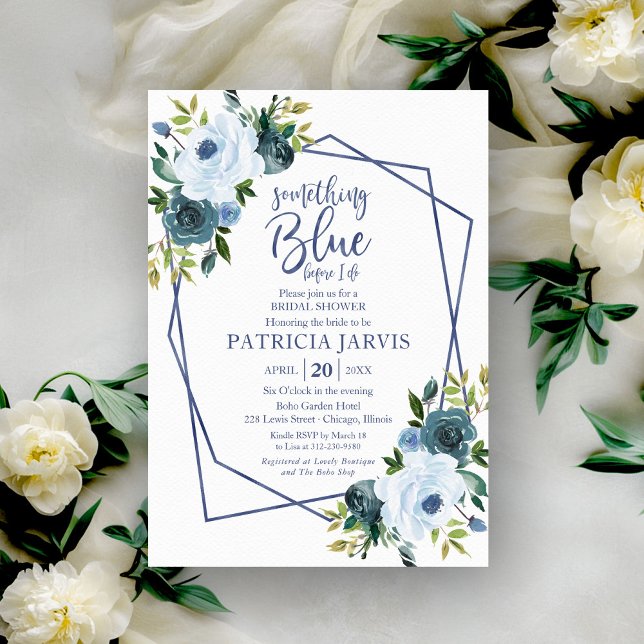 Something Blue Before I Do Bridal Shower  Invitation (Creator Uploaded)