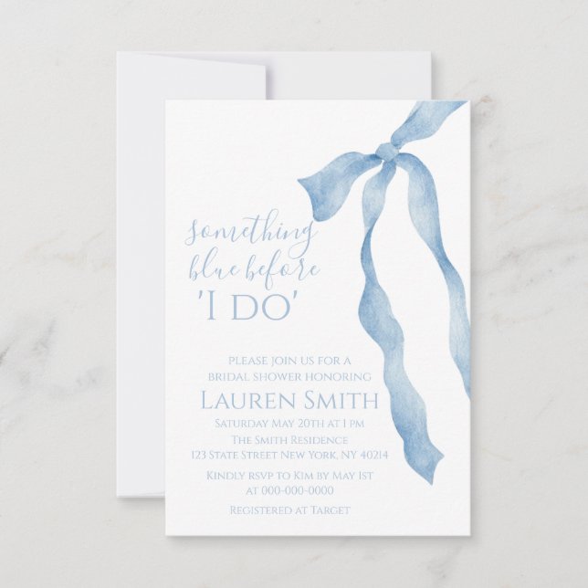 Something Blue Before I Do Bridal Shower Invitation (Front)