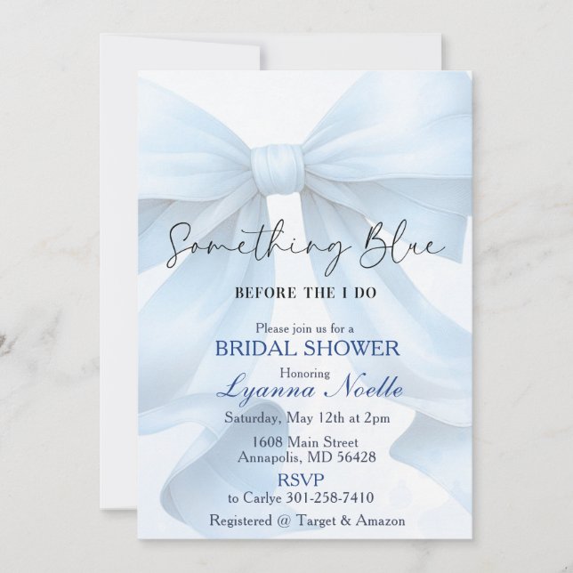 Something Blue before I do Bridal Shower Invitation (Front)