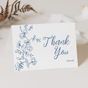 Something Blue Before I Do Bridal Shower Letterpress Thank You Card