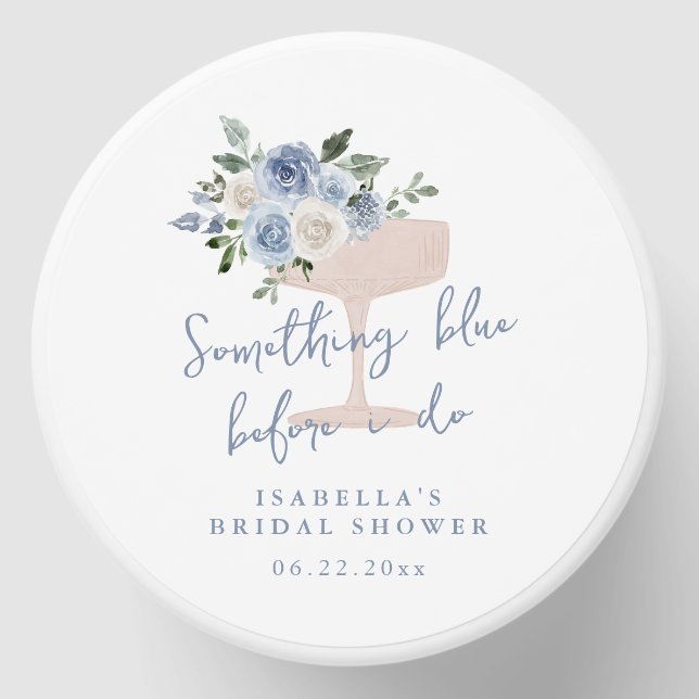 Something Blue before I do bridal shower Mini Candle Favors (Front)