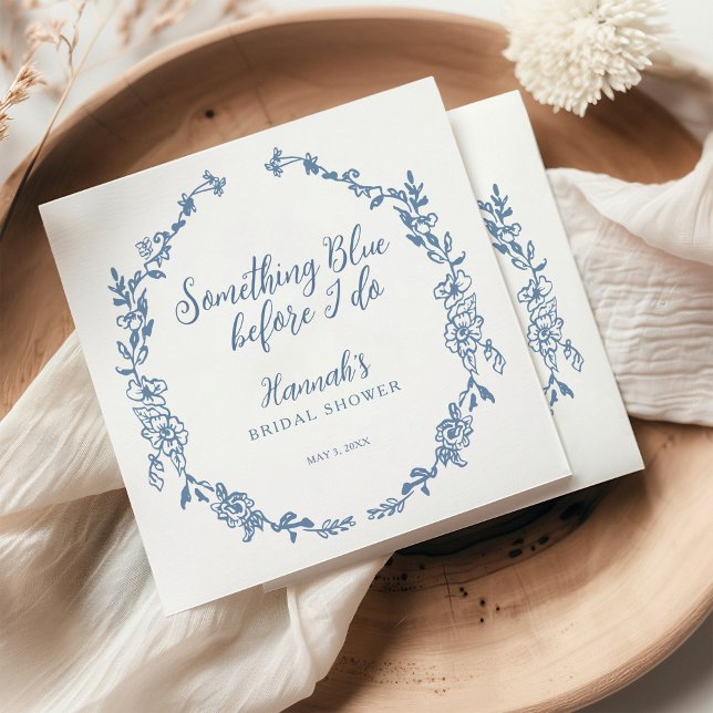 Something Blue Before I Do Bridal Shower Napkins (Creator Uploaded)
