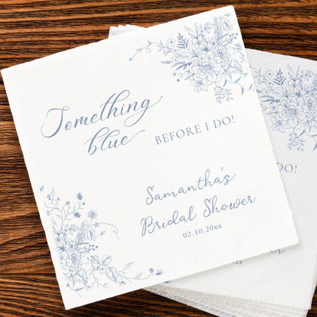 Something Blue Before I Do Bridal Shower Napkins (Creator Uploaded)
