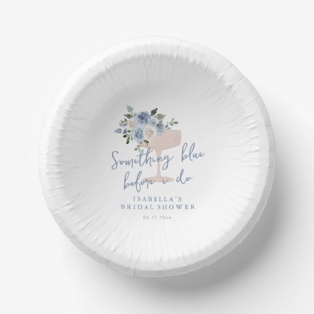 Something Blue before I do bridal shower Paper Bowls (Front)