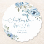 Something blue before I do bridal shower Paper Coaster<br><div class="desc">Something blue before I do bridal shower Paper Coaster 
Matching items available.</div>