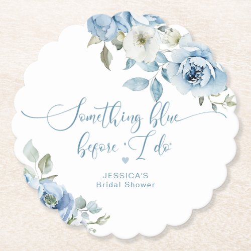 Something blue before I do bridal shower Paper Coaster