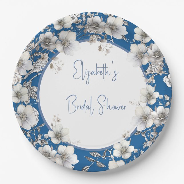 Something Blue Before I Do Bridal Shower Paper Plates (Front)