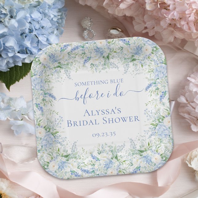Something Blue Before I Do Bridal Shower Paper Plates (Creator Uploaded)
