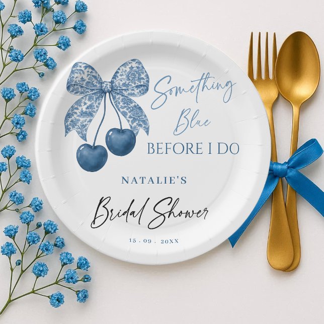 Something Blue Before I Do Bridal Shower Paper Plates (Creator Uploaded)