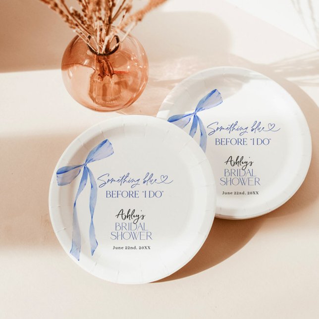 Something Blue Before I Do Bridal Shower Paper Plates (Creator Uploaded)