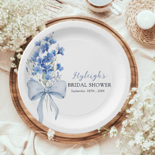 Something Blue Before I Do Bridal Shower Party Paper Plates