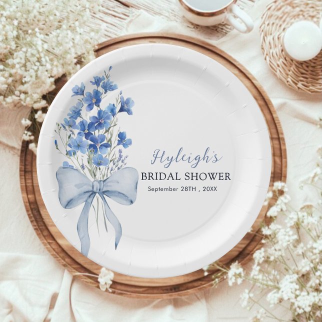Something Blue Before I Do Bridal Shower Party Paper Plates (Creator Uploaded)