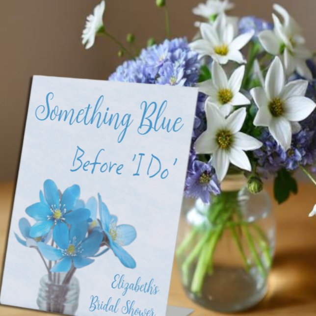 Something Blue Before I Do Bridal Shower Pedestal Sign (Creator Uploaded)