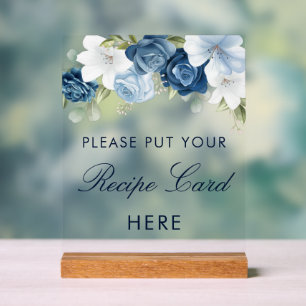 Something Blue Before I Do Bridal Shower Recipe Acrylic Sign