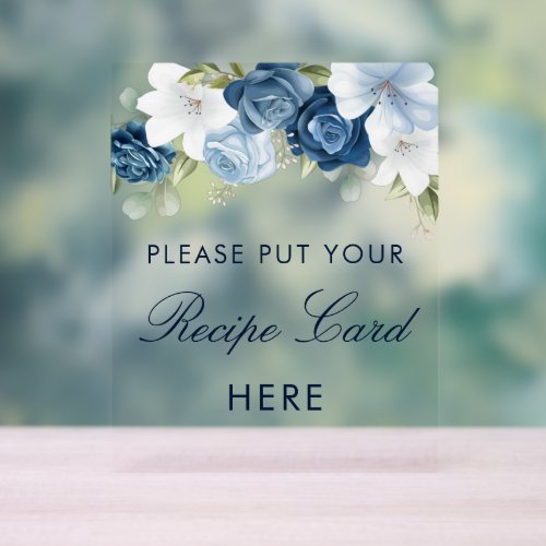 Something Blue Before I Do Bridal Shower Recipe Acrylic Sign