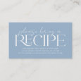 Something Blue Before I Do Bridal Shower Recipe Enclosure Card