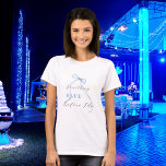 Something blue before I do Bridal Shower  T-Shirt<br><div class="desc">A t-shirt for a bridal shower or bachelorette party.  Front: a blue bow and the text: Something BLUE before I do.
Back: Personalize and add the name of the bride to be,  add the party date.</div>