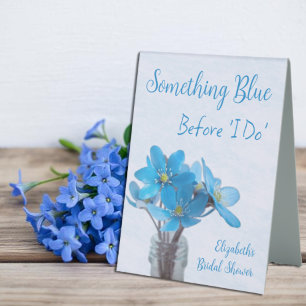 Something Blue Before I Do Bridal Shower Table Tent