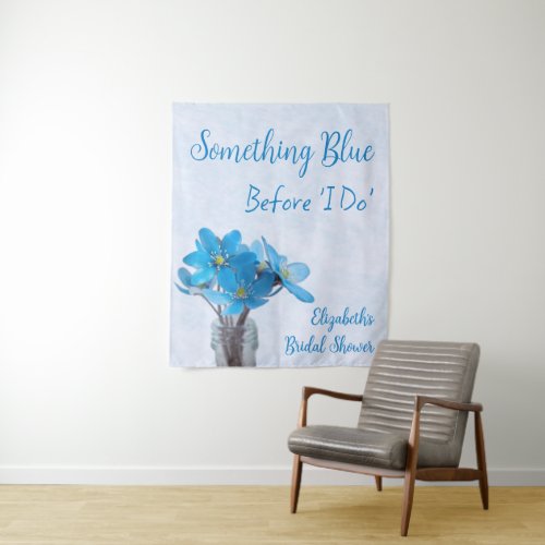 Something Blue Before I Do Bridal Shower Tapestry