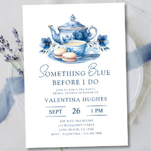 Something Blue Before I Do Bridal Shower Tea Party Invitation