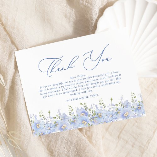 Something Blue Before I Do Bridal Shower Thank You Card