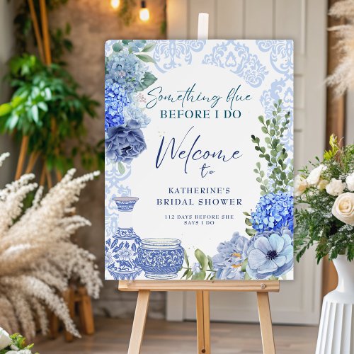 Something blue before i do Bridal shower Welcome  Foam Board