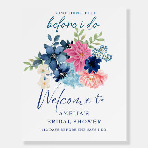 Something blue before i do bridal shower Welcome  Foam Board