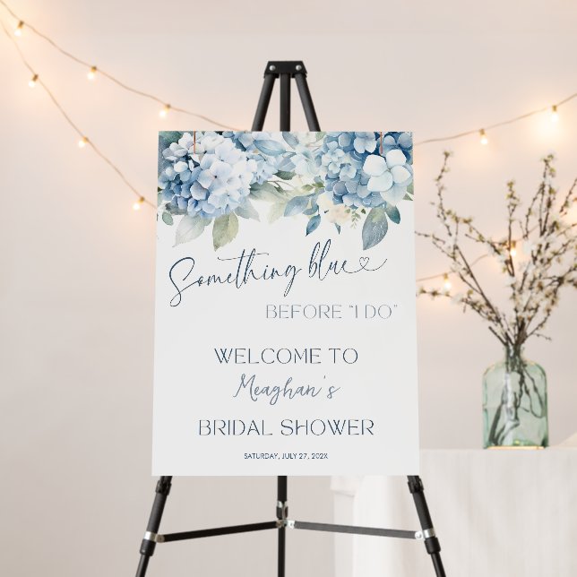 Something Blue Before I Do Bridal Shower Welcome Foam Board (In Situ (Stand))
