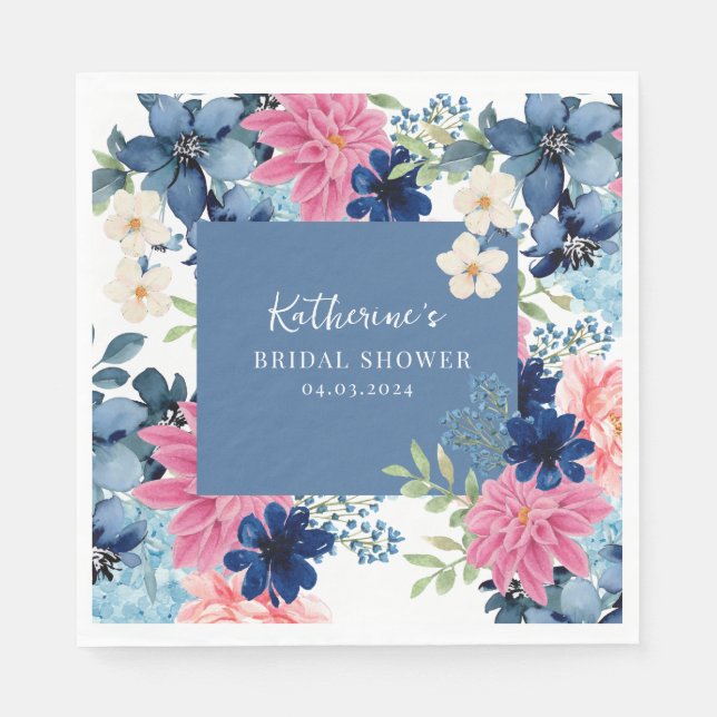 Something blue before i do bridal shower Welcome  Napkins (Front)