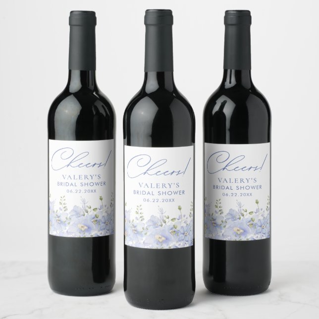 Something Blue Before I Do Bridal Shower Wine Label (Bottles)