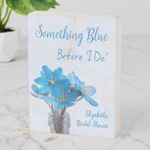Something Blue Before I Do Bridal Shower Wooden Box Sign
